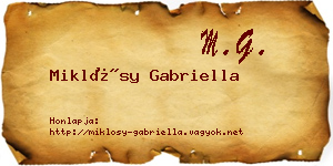 Miklósy Gabriella névjegykártya